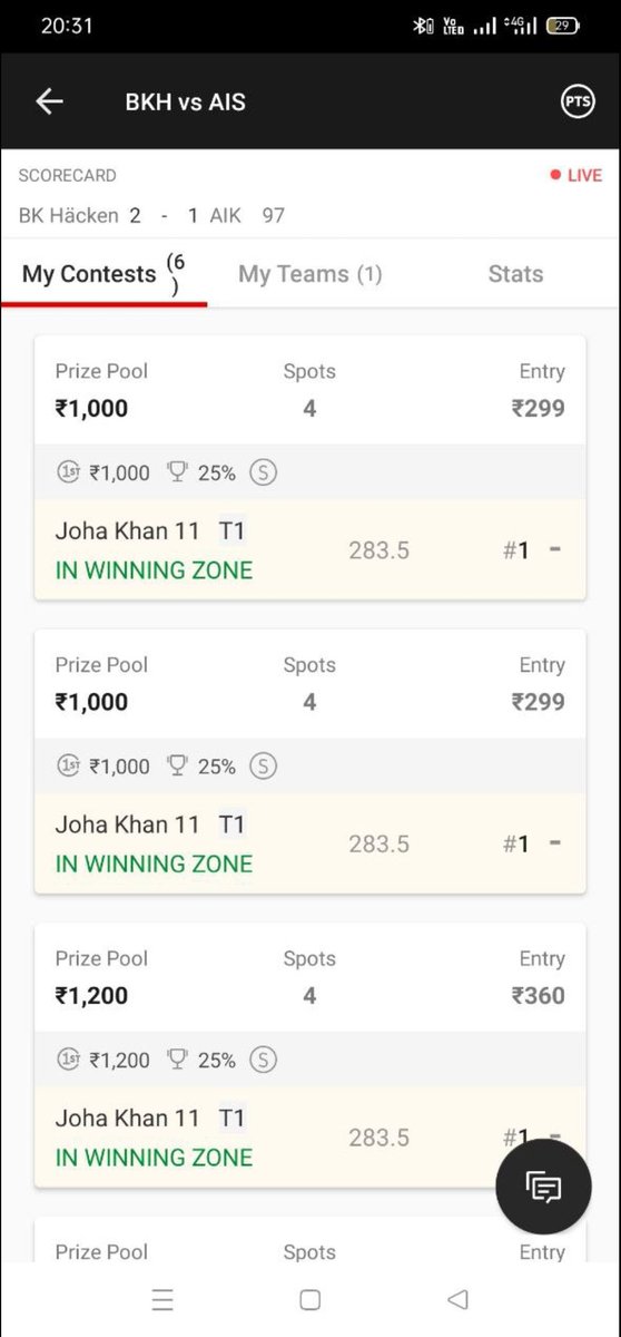RohitPawanda's tweet photo. Had a cleansweep in last night played 3 matches in public group
1 cs 
1 investment back 
1 loss.... not bad at all 😜
@jaatclub12 @templeboysadda @bhanu708p @nba_dream11 @Vikashpmch @fantasyfather2 @GaneshDhanapun1 @SandyNagwekar @Vision11ofc @d11fantasyworld
Join telegram..teams https://t.co/z1PGenVd5V
