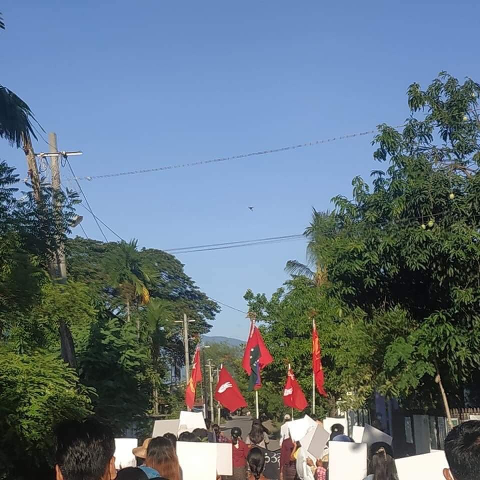 Regular Protest in #Kalay city in this morning despite Difficulties. 

#WhatsHappeningInMyanmar
#July5Coup