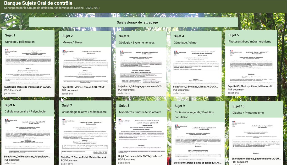 DESCAMPSClaire1's tweet image. Une banque collaborative 2021 de sujets pour les oraux du second groupe... en espérant qu'elle serve le moins possible bien sûr! svt.dis.ac-guyane.fr/Banque-Sujets-… #GRAC #SVT #Guyane
