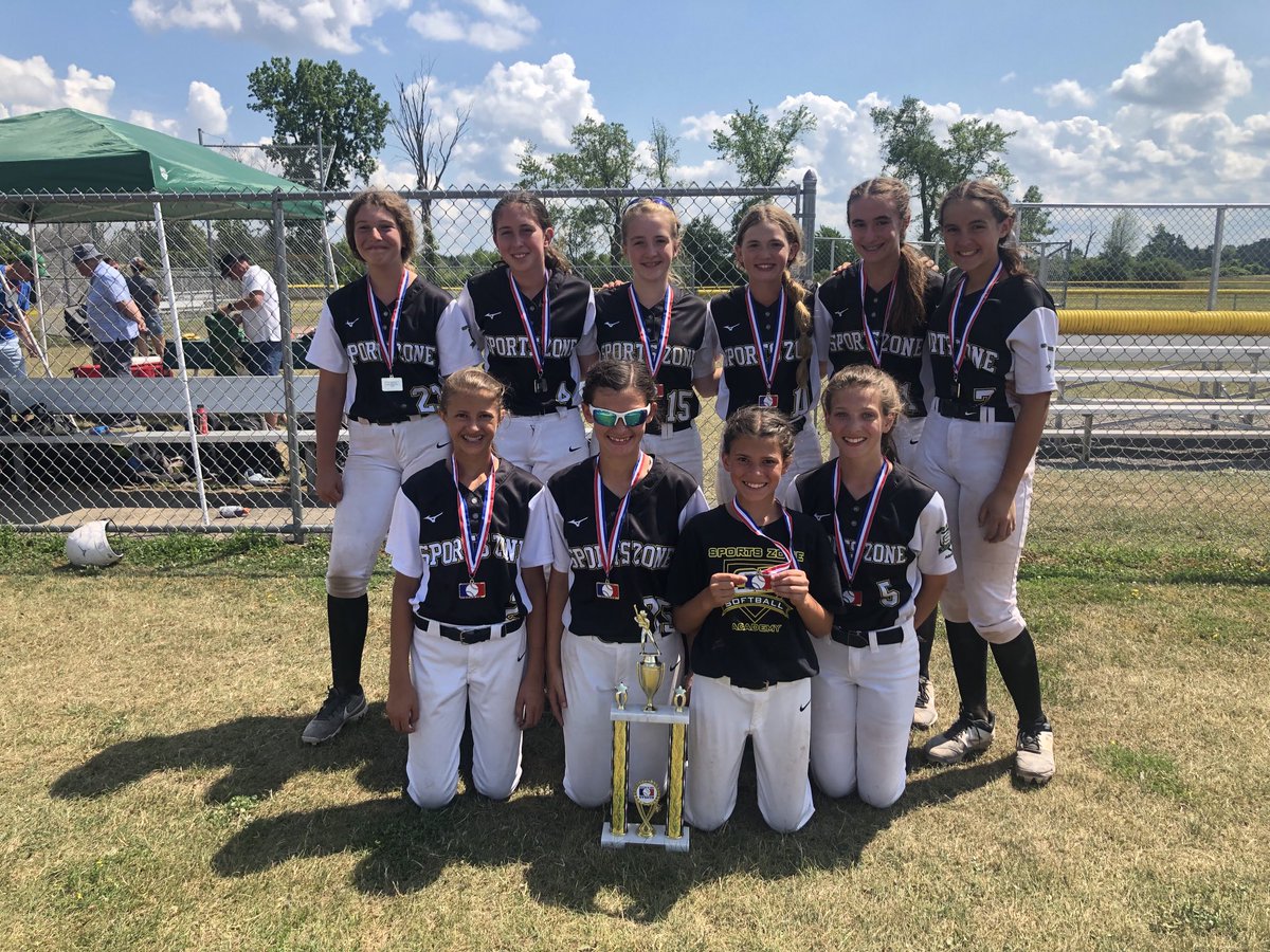 SportsZoneAcad's tweet photo. Congrats SZ12u for being a finalist in the 2021 Darien Lake 4th of July Tournament.  Juliette Zimmerman had 2 HR’s.  Alivia Cavotta &amp; Hannah Machan each had an inside the park HR.  Megan Woodridge batted 10-14.  This tourney puts SZ 12u record to 28-3 so far in 2021. https://t.co/JsRy9MMqcX