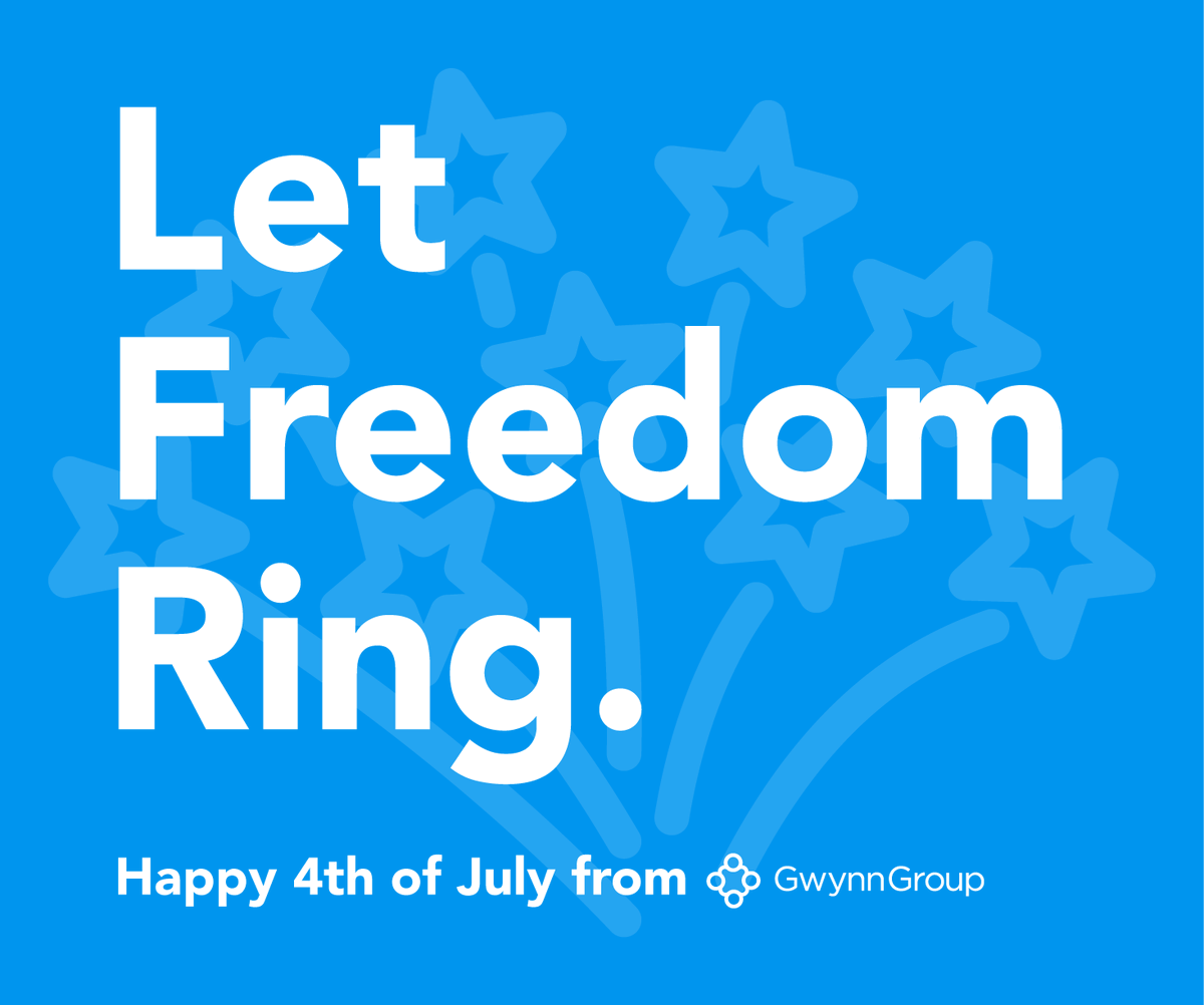 GwynnGroup's tweet photo. Let freedom ring! Happy #FourthofJuly from everyone at Gwynn Group 🇺🇸🎆 https://t.co/8XLWPKfgmH