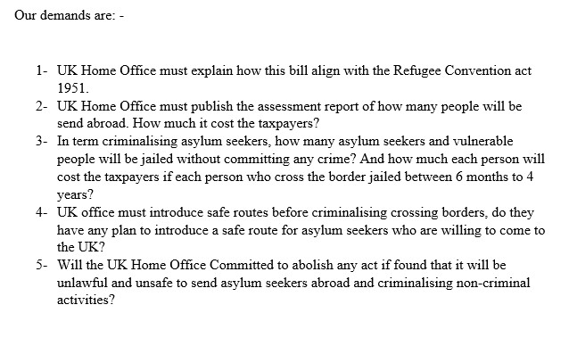 🚨 Very alarming, 

UK Home Office will jail asylum seekers for up to 4 years if enter the UK through the border!!!!! please share this statement and ask your MP to stop <a href="/pritipatel/">Priti Patel MP</a> from this reckless bill!!! 

please Retweet this!!!!! 

#Immigration #HumanRights #UKPolitics