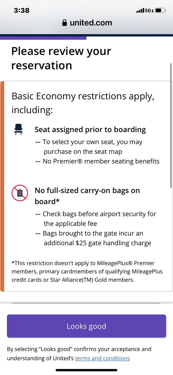 JuliannePulv's tweet photo. Never again will I fly @UnitedAirlines_                                      How would you read this message below? Does it say anywhere only one personal bag allowed on the plane? Julia &amp; I each packed 2 small carry on bags &amp; were told only 1 carry on bag allowed. PAID $140 MORE https://t.co/qDQrBu2oRH