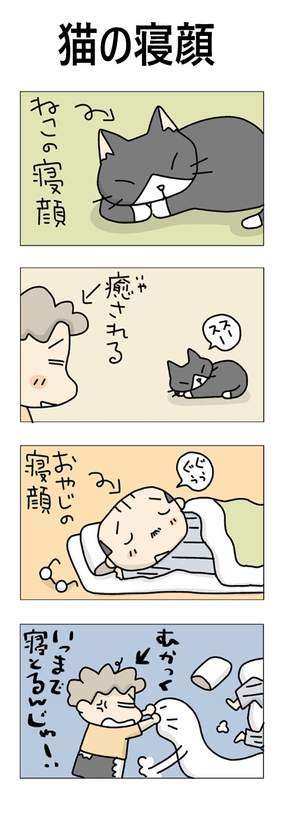 猫の寝顔
#こんなん描いてます
#自作マンガ #漫画 #猫まんが 
#4コママンガ #NEKO3 