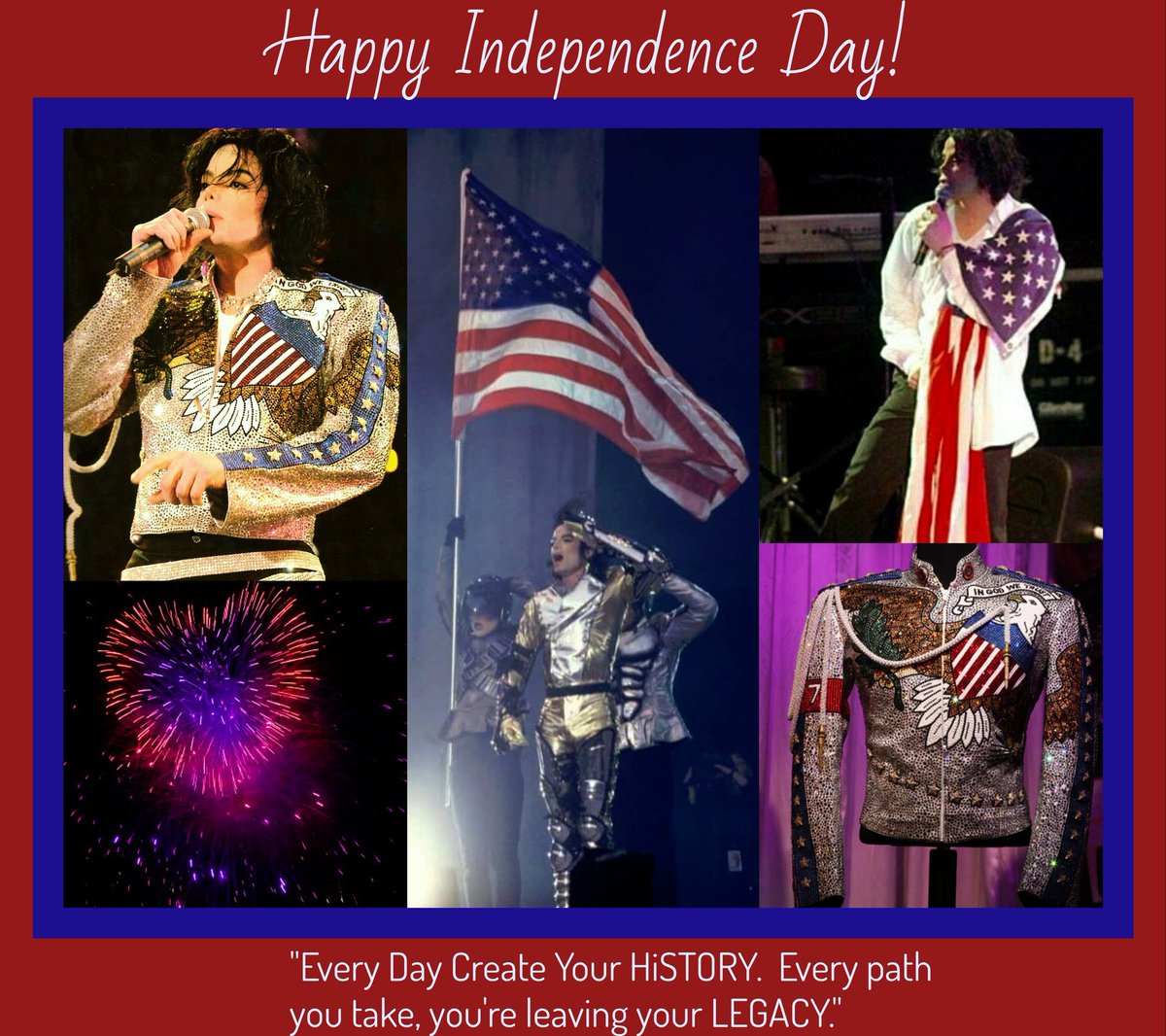 JudyAnn_67's tweet photo. Happy 4th of July!!!
Let be FREEDOM in
Mind, Soul and Body.
FAITH in your words and
PRIDE in your nature.
Wishing ALL a Very HAPPY INDEPENDENCE DAY! โค๐๐
Be Safe...God Bless!
#MyCreativeCollage
#MichaelJackson
#CharityConcert
#October212001
#History
#EveryDayCreate https://t.co/Snc5Fy5a7g