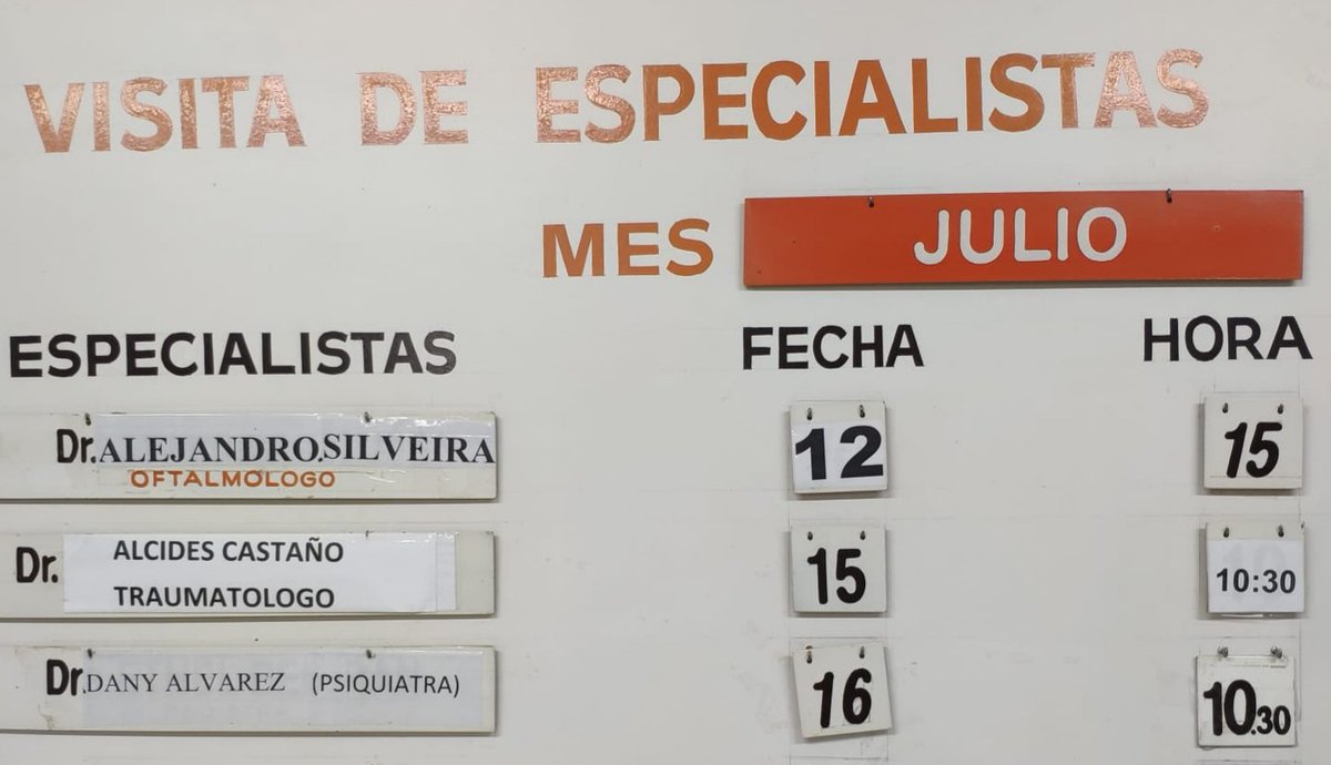 Especialistas i.a.c. cerro chato mes de julio...
