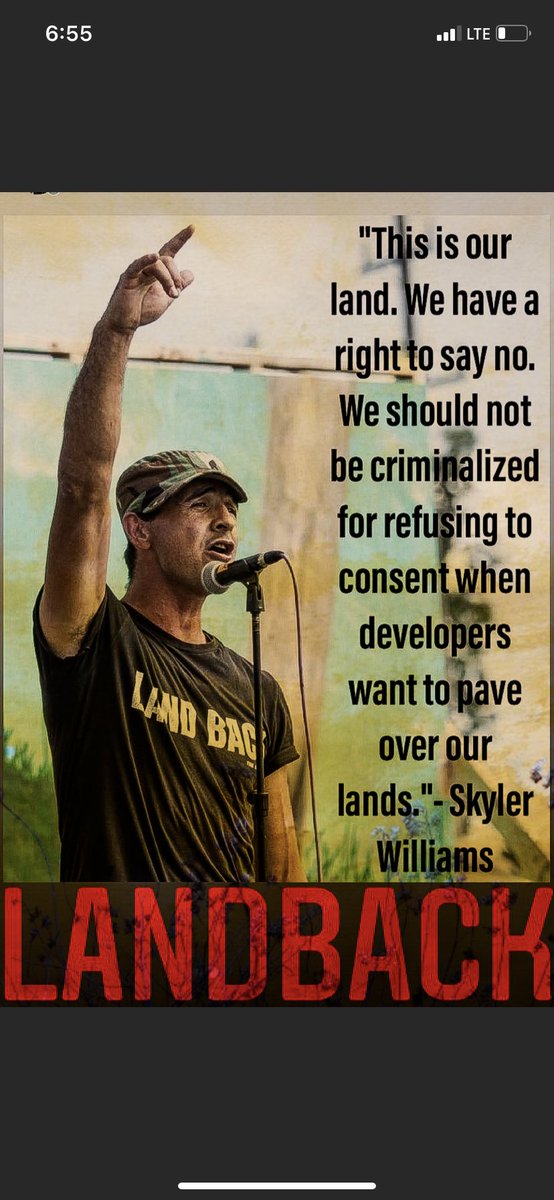 'This is our land. We have a right to say no. We should not be criminalized for refusing to consent when developers want to pave over our lands.' Skyler Williams @landbackskyler @1492LBL @HaldimandCounty #caledoniaontario #landback #fuckcolonialism