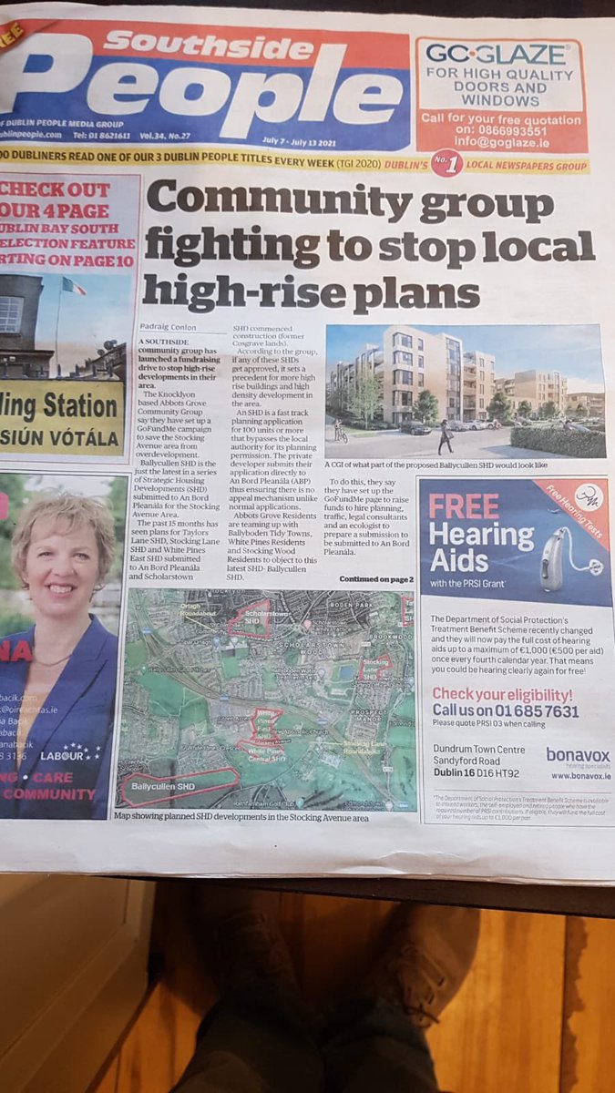 BallybodenTT's tweet photo. Wish we weren’t making headlines but as long as we have @DarraghOBrienTD presiding over #SHDs that breach Dev Plans #EULaw & the blinking obvious iro ZERO #sustainability
But we have #AbbotsGrove #WhitePines #StockingWood 🦸♀️ 🦸♀️🦸♀️helping & @FredPLogue @AntMarston @glendoherpark https://t.co/k2OvzusJp6