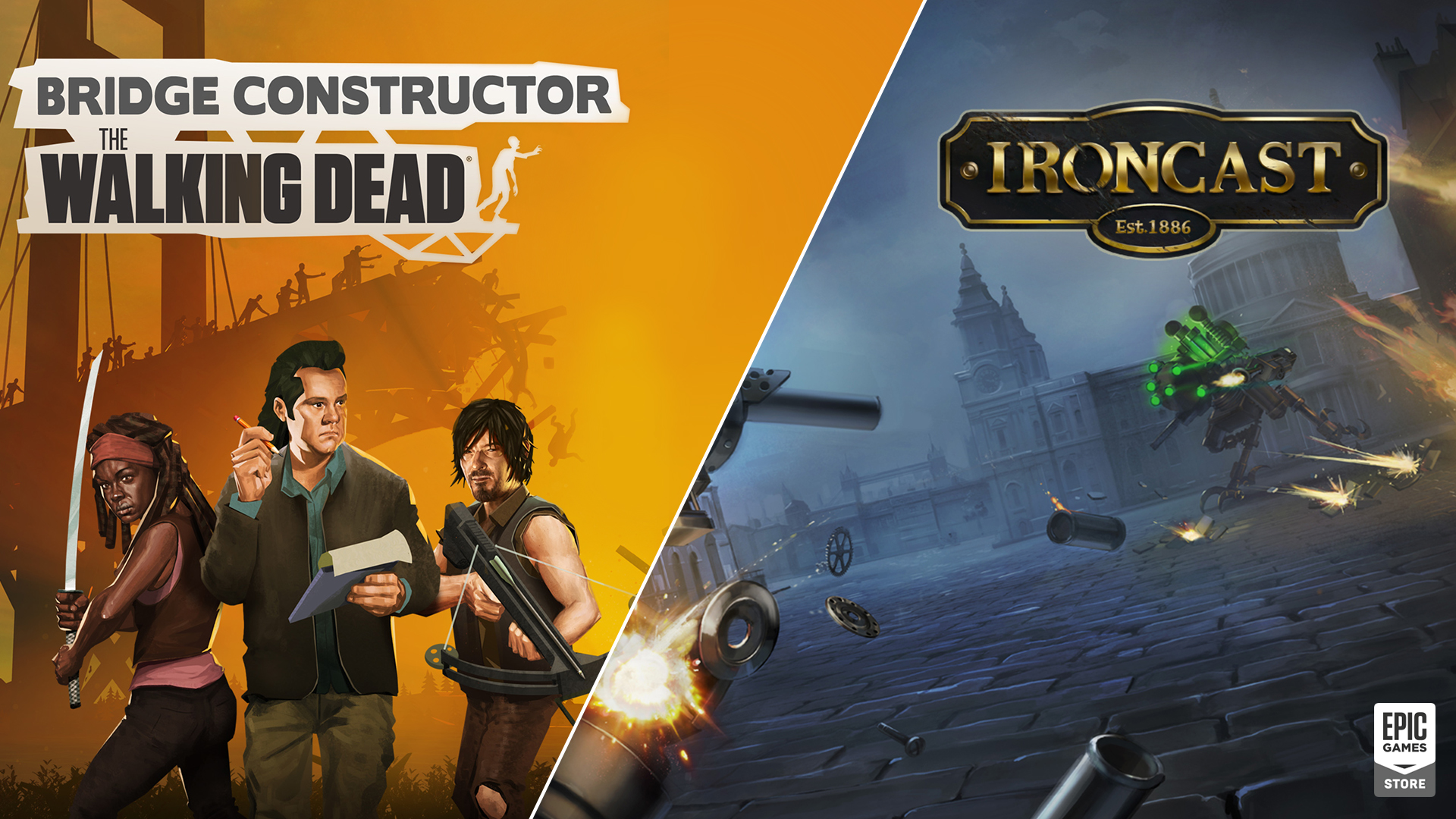 Jogos grátis na Epic Games - Bridge Constructor: The Walking Dead