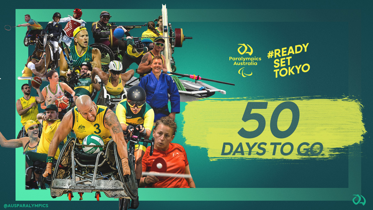 Today marks 50 days to go until the rescheduled Tokyo 2020 Paralympic Games! We can’t wait! @AusParalympics #ReadySetTokyo #50DaysToGo #Tokyo2020