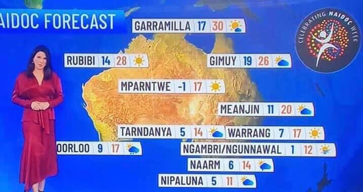 cathgero1's tweet photo. @abcnews you do a great job with Indigenous place names on stories, can you do this with weather? https://t.co/zTuABx26V0