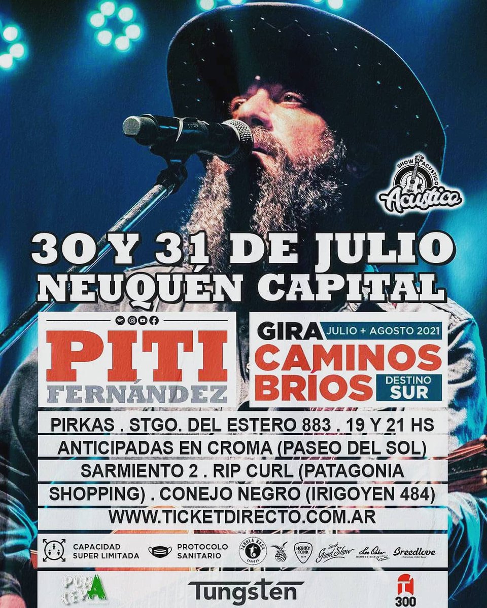 🔹️FECHAS CONFIRMADAS! 

<a href="/PitiFernandez20/">Piti Fernández</a> en la región

📌29 de Julio - Gral Roca RN

📌30 y 31de Julio - Neuquén Capital