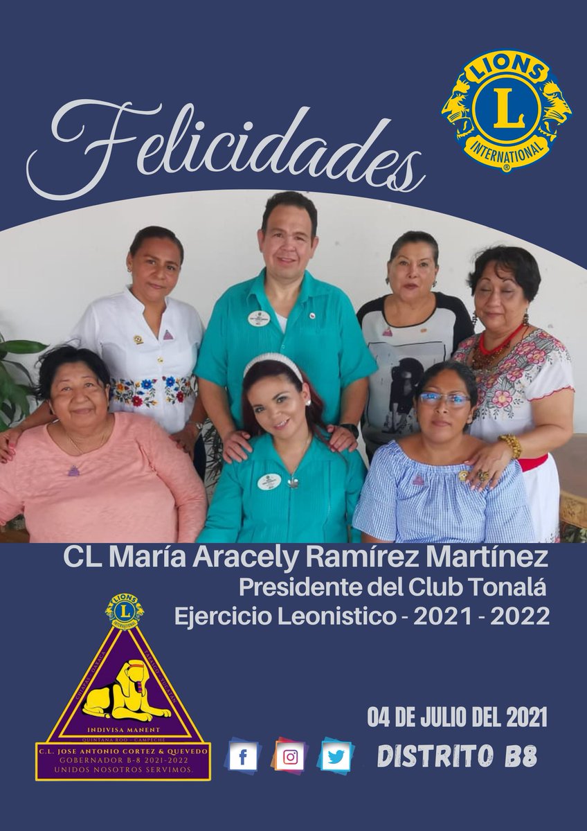 B8Distrito's tweet photo. Nuestro Gobernador 𝗝𝗼𝘀𝗲́ 𝗔𝗻𝘁𝗼𝗻𝗶𝗼 𝗖𝗼𝗿𝘁𝗲𝘇 𝗬 𝗤𝘂𝗲𝘃𝗲𝗱𝗼 𝗕𝗮𝗿𝗿𝗶𝗲𝗻𝘁𝗼𝘀, toma protesta a 𝗠𝗮𝗿𝗶́𝗮 𝗔𝗿𝗮𝗰𝗲𝗹𝘆 𝗥𝗮𝗺𝗶́𝗿𝗲𝘇 𝗠𝗮𝗿𝘁𝗶́𝗻𝗲𝘇 como presidente del Club de Leones Tonalá.
#unidosnosotrosservimos
#servimosconelcorazón
#SoyDistritoB8 https://t.co/SnZpVSIenT