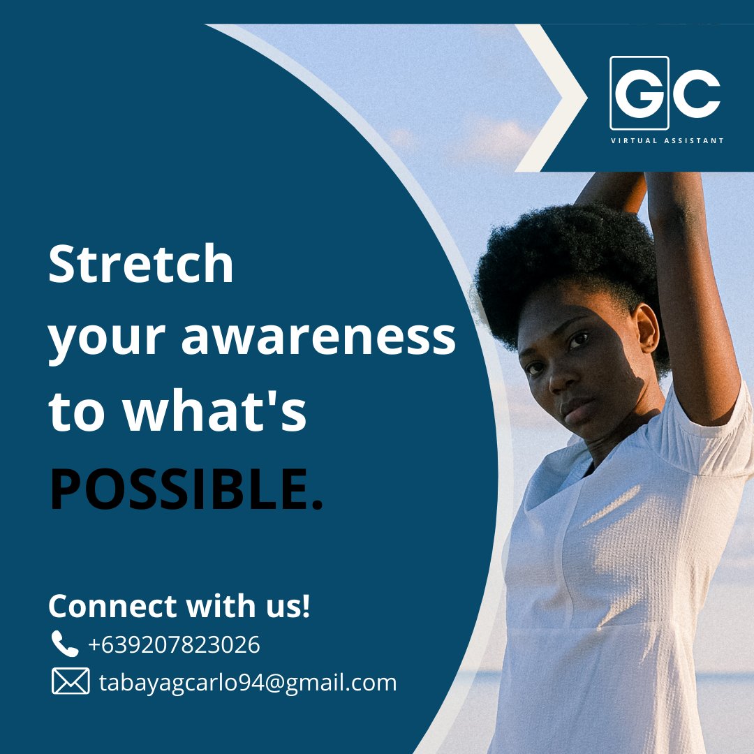 gc_digital_va's tweet photo. We can stretch our awareness to what is possible! 😇👍

Email: tabayagcarlo94@gmail.com 
Email: https://t.co/1ZdGNBT0GT

#virtualassistant #gcdigitalva #gcvirtualassistant #onlineprofessional #creativefreelancer #posibility #motivation #stretchtowhatspossible #positive #strong https://t.co/DJ3ZtPQv8f