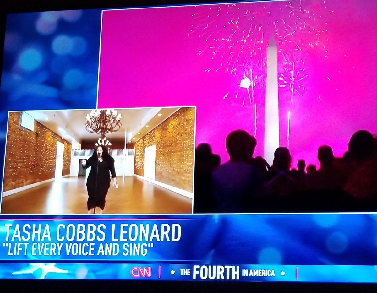 IAmCyMartin's tweet photo. Lift Every Voice and Sing...our national Black anthem, written by James Weldon Johnson, was song by a Black woman during the July 4th Washington, DC fireworks. I feel acknowledged. @VP 
@JoeBiden #4thofJuly 
# https://t.co/63CzQcHgA4