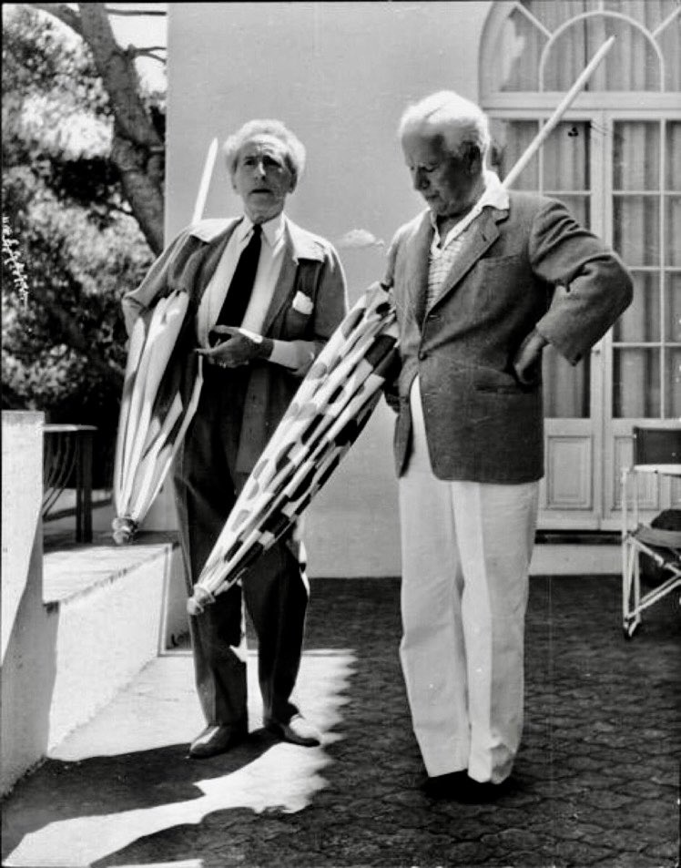 Jean Cocteau and Charlie Chaplin (1957).