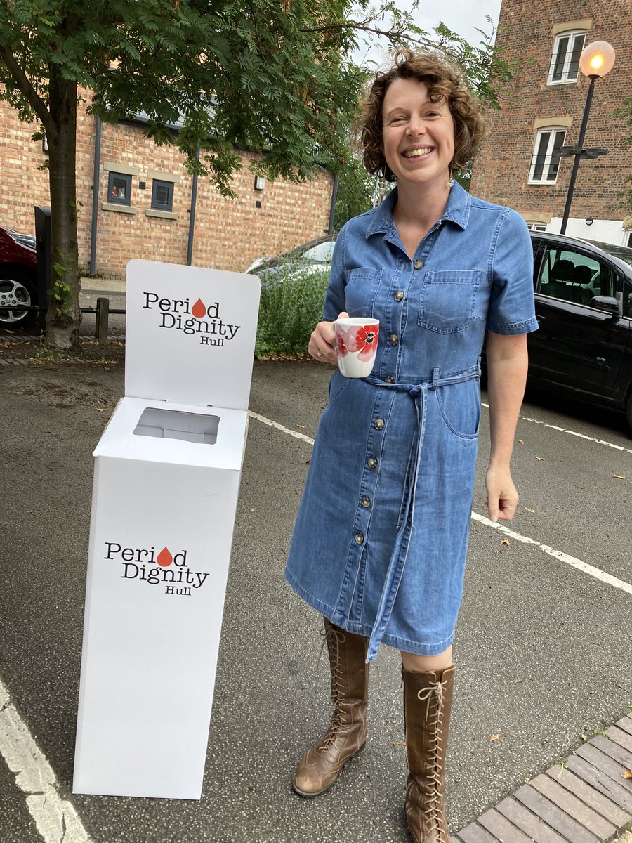 AuntieMongo's tweet photo. Period Dignity Hull is here! Use the QR code to find out more.  Cllr Hester Bridges wants period products easier to get across the city @RadioHumberside @Kofi_Smiles https://t.co/7YywxytPEq