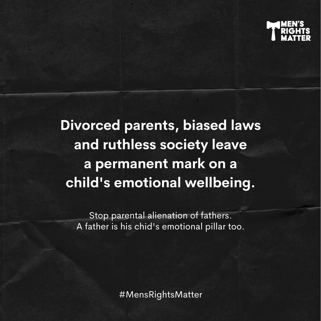 #ParentalAlienation is a silent and invisible form of child abuse. Unknowingly, it's socially accepted.

Where do we stand today for such emotionally disturbed children separated from their fathers?

#biasedlaws #childabuse #divorce #justiceformen #mensrightsmatter