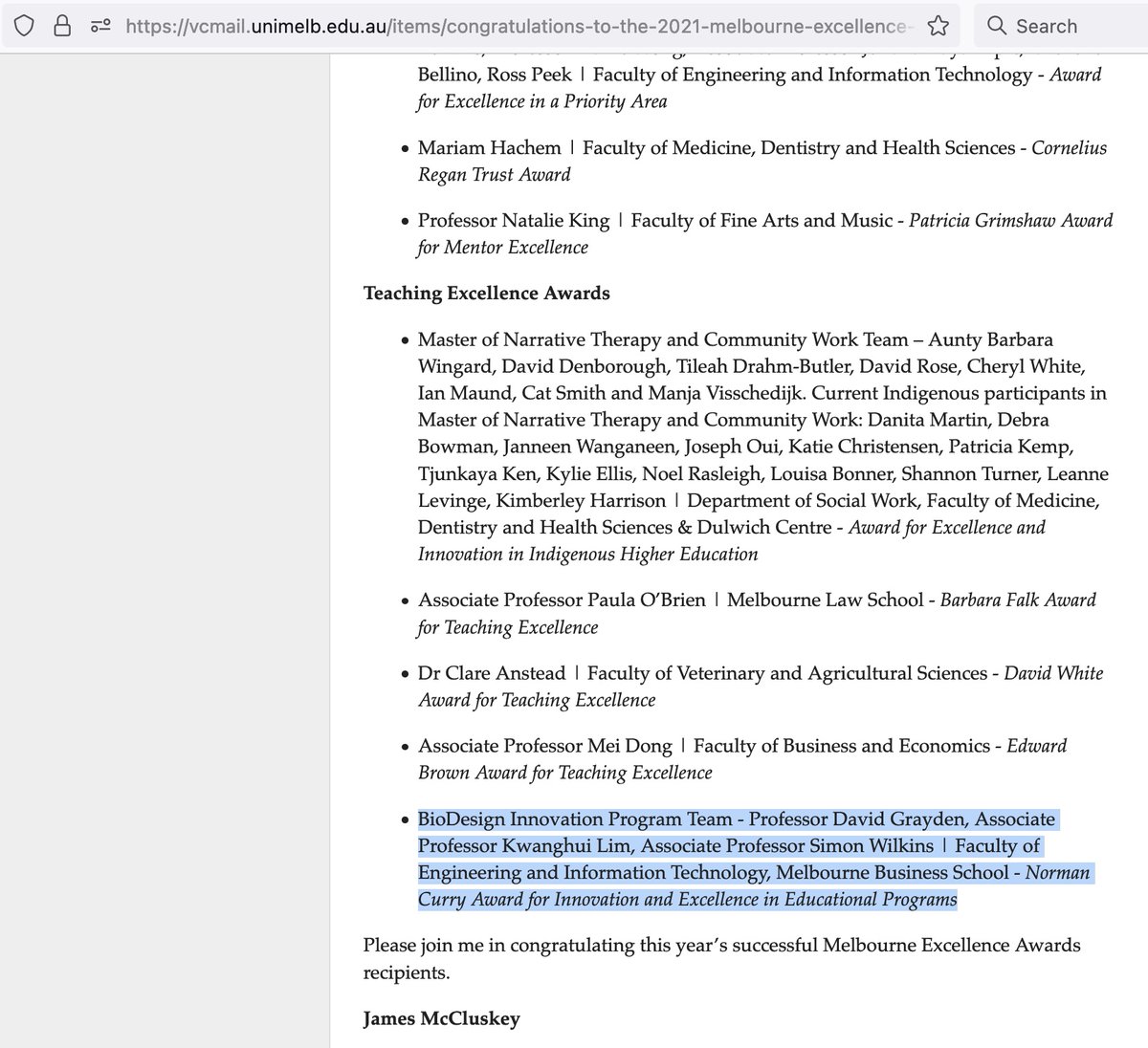 Kwanghui Lim (@kwanghui) on Twitter photo I am honoured to receive the <a href="/UniMelb/">University of Melbourne</a> Norman Curry Award with <a href="/davidgrayden/">David Grayden</a> and <a href="/simonjwilkins/">DrWilko</a> for the biodesignmelbourne.com program. Thanks everyone who made the program a success. Please continue to support our students. bit.ly/3yqEHfs <a href="/MelbBSchool/">Melbourne Business School</a> <a href="/UnimelbBME/">UnimelbBME</a> I am honoured to receive the <a href="/UniMelb/">University of Melbourne</a> Norman Curry Award with <a href="/davidgrayden/">David Grayden</a> and <a href="/simonjwilkins/">DrWilko</a> for the biodesignmelbourne.com program. Thanks everyone who made the program a success. Please continue to support our students. bit.ly/3yqEHfs <a href="/MelbBSchool/">Melbourne Business School</a> <a href="/UnimelbBME/">UnimelbBME</a>