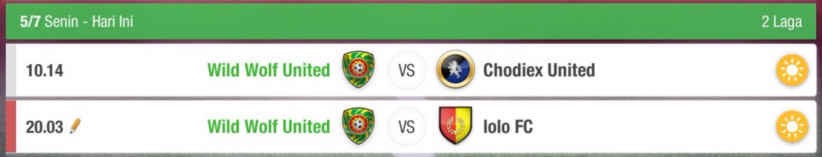 wildwolfutd's tweet photo. 🗓️ Senin - 5/7

Jadwal hari ini 2 pertandingan home🐺 https://t.co/BZoRVPVk1r