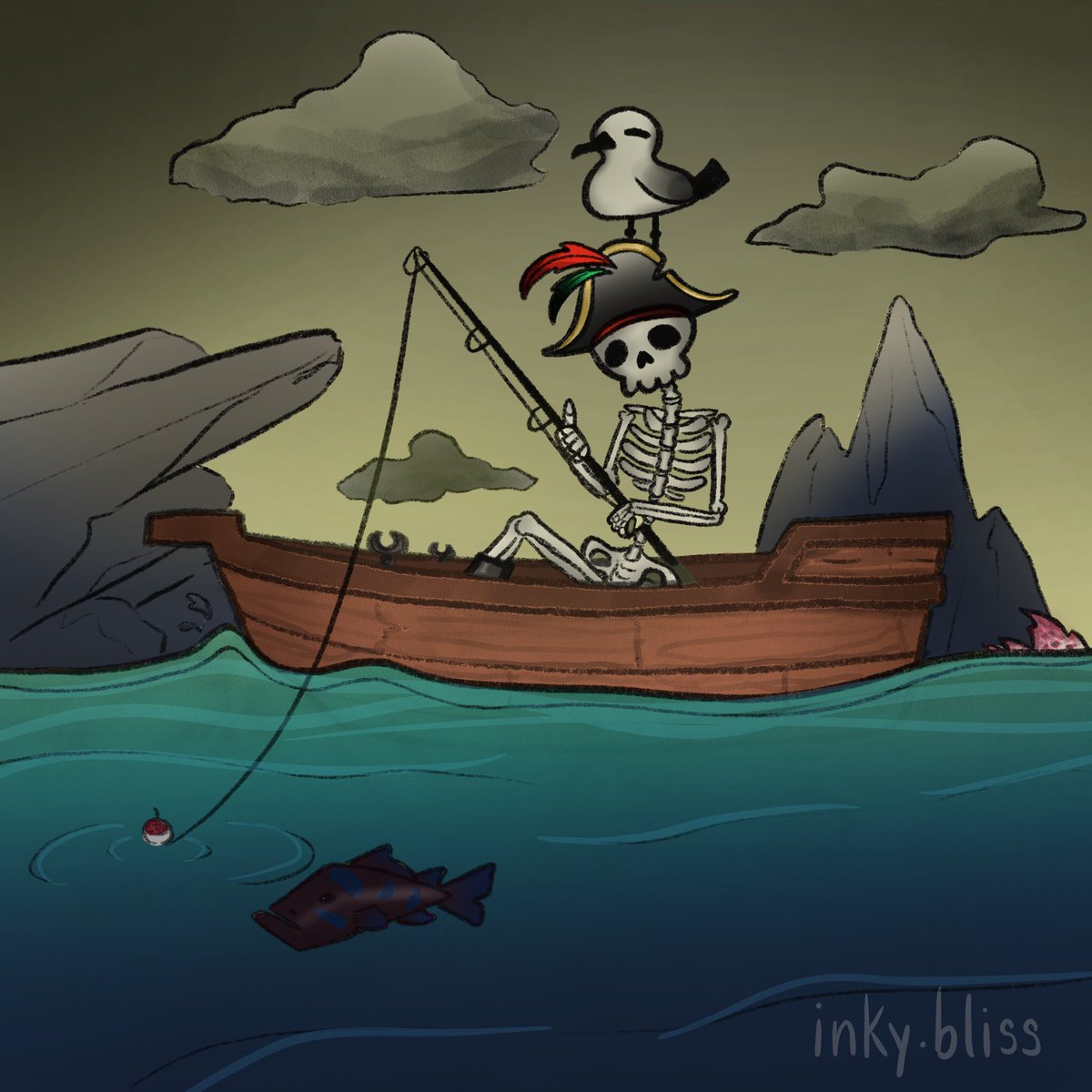 inky_bliss's tweet photo. @ArrtClub  Skelly &amp; Seagull! What's that behind them? 👀 https://t.co/6gbnSxZOvG