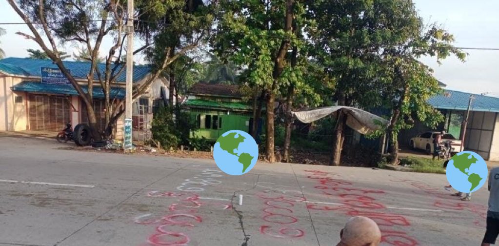 Red Paintings on the Road and Guerrilla Protest by youths from #SouthDagon tsp in the morning of July 5. 

LEGALIZE NUG
#WhatsHappeningInMyanmar
#July5Coup