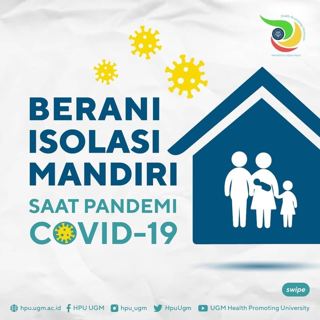 fkkmkugm's tweet photo. Hari-hari makin banyak yang perlu melakukan isolasi mandiri. Berapa lama ya isoman dilakukan, dan siapa saja yang perlu isoman?

Reposted from @hpu_ugm 
Salam sehat

#isoman
#staysafe #stayhealthy
#ppkmdarurat
#hpuugm #ugmsehat #ugmsehatjiwa #healthpromotinguniversity #fkkmkugm https://t.co/yUGBJvUtVI