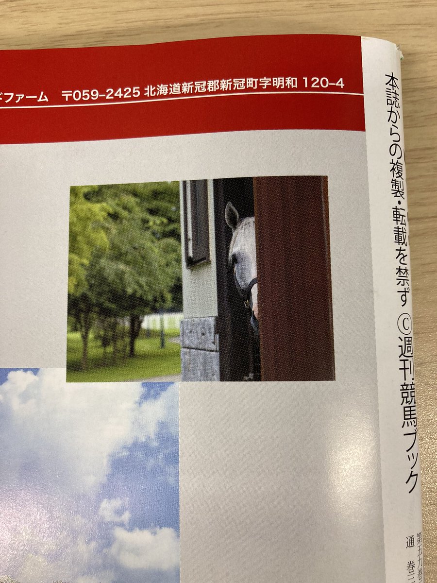 grsdsk's tweet photo. ユーバーレーベン表紙の競馬ブックを手に入れたけど、裏表紙のビッグレッドの広告が分かってらっしゃる写真のチョイス😂😂 https://t.co/WGXxFRdbM6