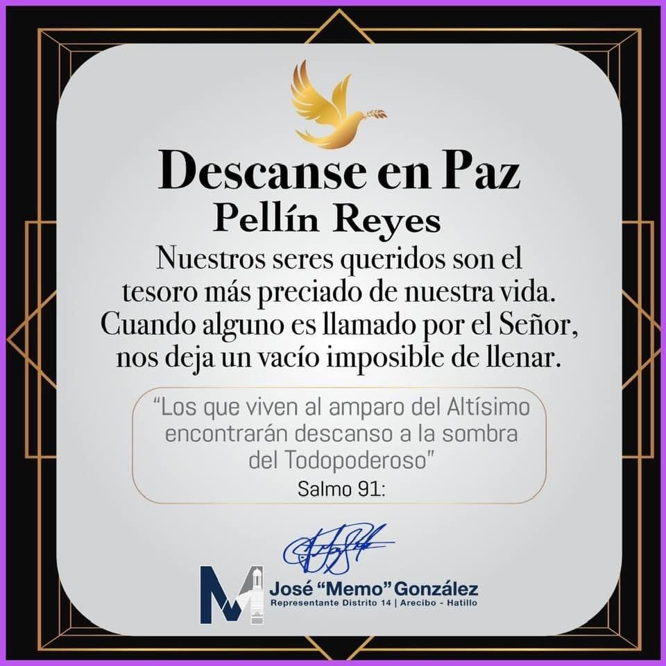Maggie y Familia sé que están atravesando un momento muy doloroso y triste por eso quiero expresarles mis más sinceras condolencias por el fallecimiento de su esposo Pedro Luis Reyes Hernández (Pellín) 
Salmo 91