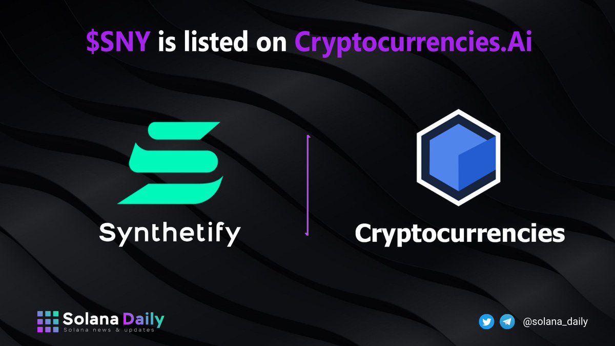 solana_daily's tweet photo. ⚡@synthetify - $SNY is listed on @CCAI_Official

https://t.co/aX71UAtLxg is one of the fastest DEX in the world, built on Serum with @solana technology.

Check at: https://t.co/v1rrURRP9O
#SOLANA #SolanaSummer $SOL $CCAI https://t.co/vv4bO5c4Iy