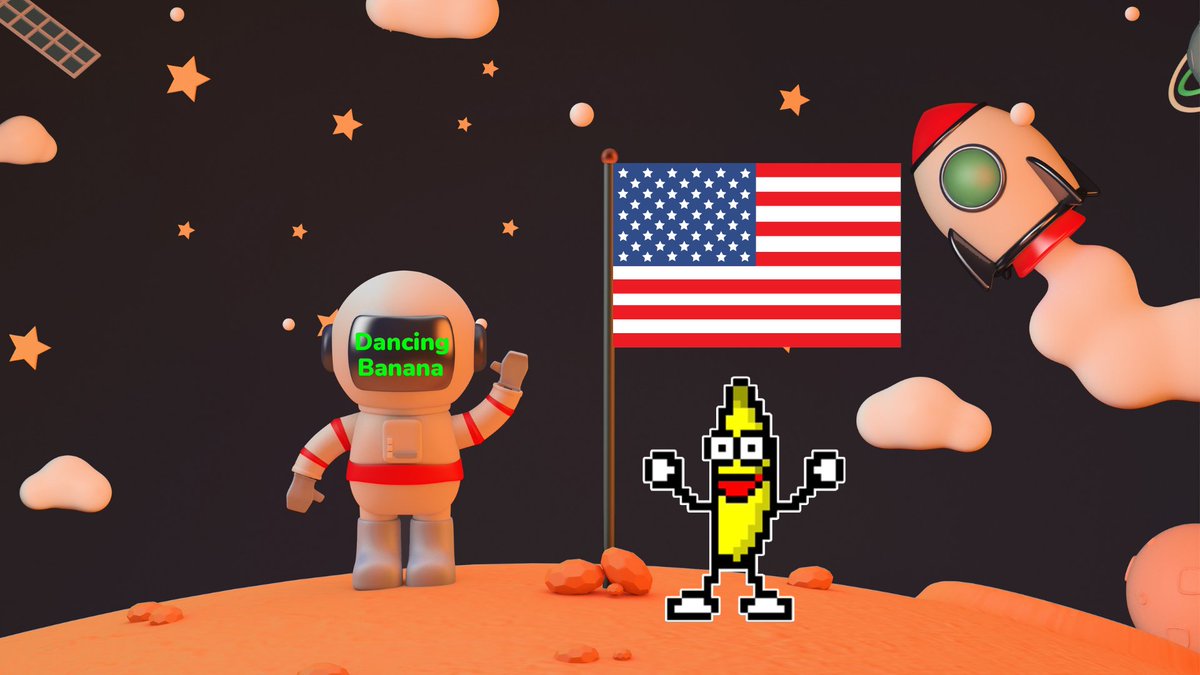 DancingBananaEn's tweet photo. Happy #July4th 

1,000,000 #DANCE to one of my followers in 24 hours
Just Like &amp; Retweet this 

#HappyIndependenceDay #FourthofJuly #fourthofjuly2021 #DancingBanana $Dance #BSCGems #BSC https://t.co/mkZg3n8sPk