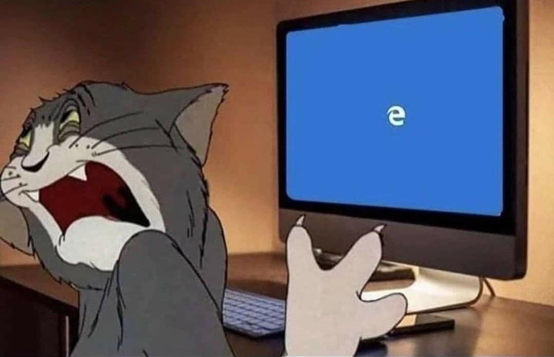 tea4tech's tweet image. When your hand slips and you accidentally open Microsoft Edge