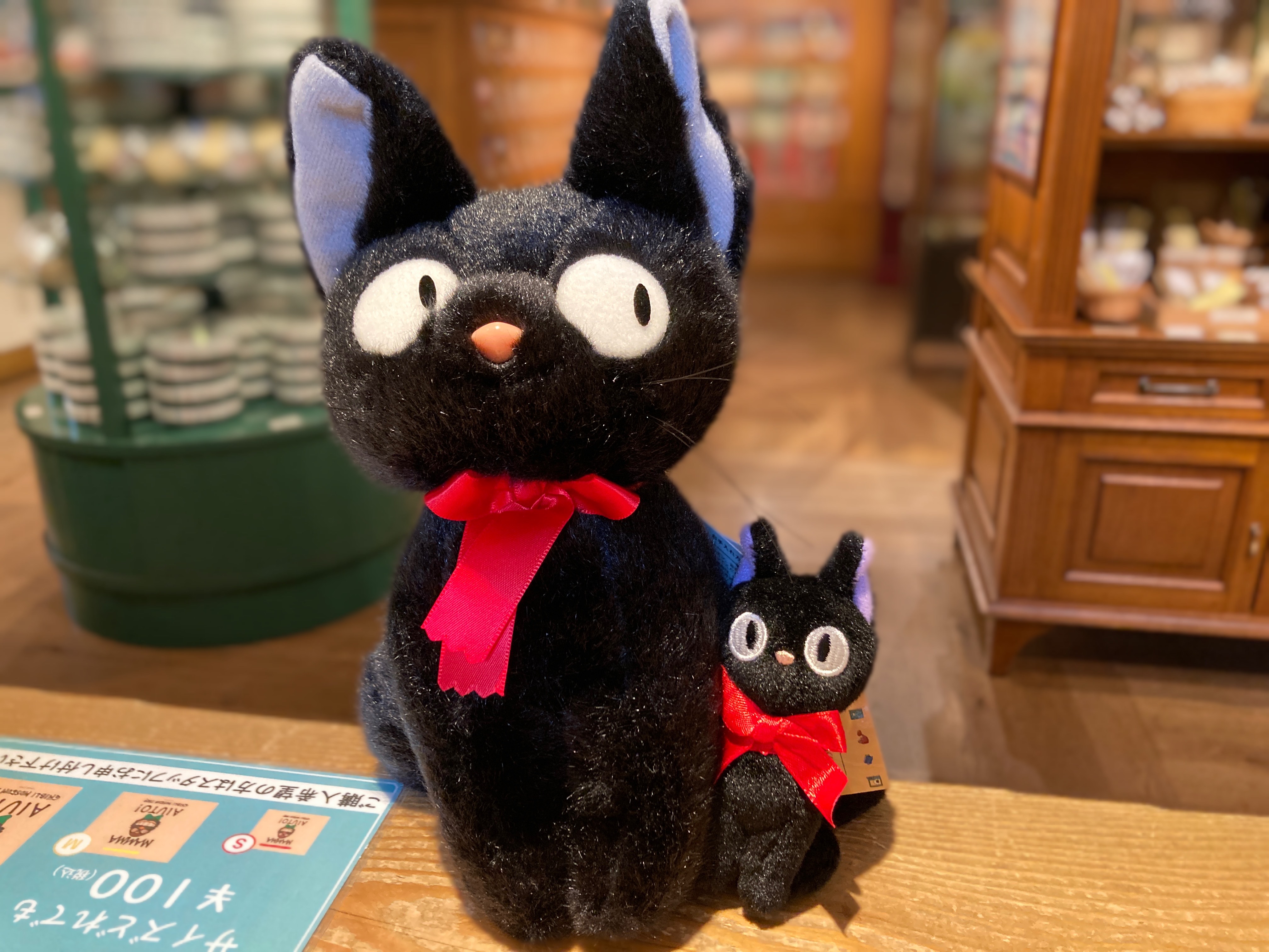 三鷹の森ジブリ美術館 ジジのぬいぐるみ とキーホルダーをもってショップのレジにきた男の子がいました これまで一緒にいたジジが壊れてしまって 遊ぶ用のぬいぐるみといつも持ち歩くキーホルダーと 使い分けることにしたそう 愛おしそうにジジを抱える