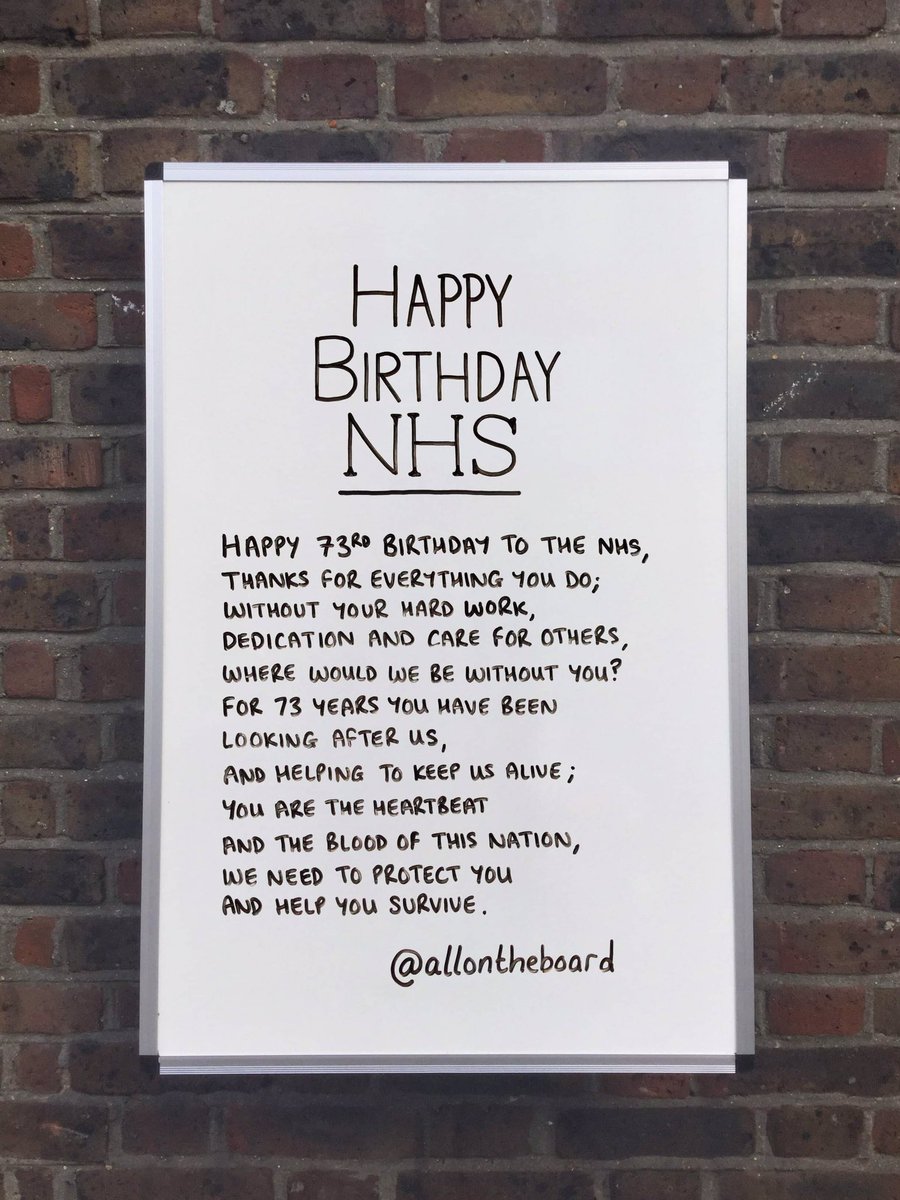 allontheboard's tweet image. Happy 73rd Birthday to The NHS. 
Thank you to all of the dedicated, hard-working staff for looking after us and helping to keep us alive. 
@allontheboard
 
#NHSBirthday #NHS73 #NHS #ThankYouTogether #ThankYouNHS #HappyBirthdayNHS #allontheboard
