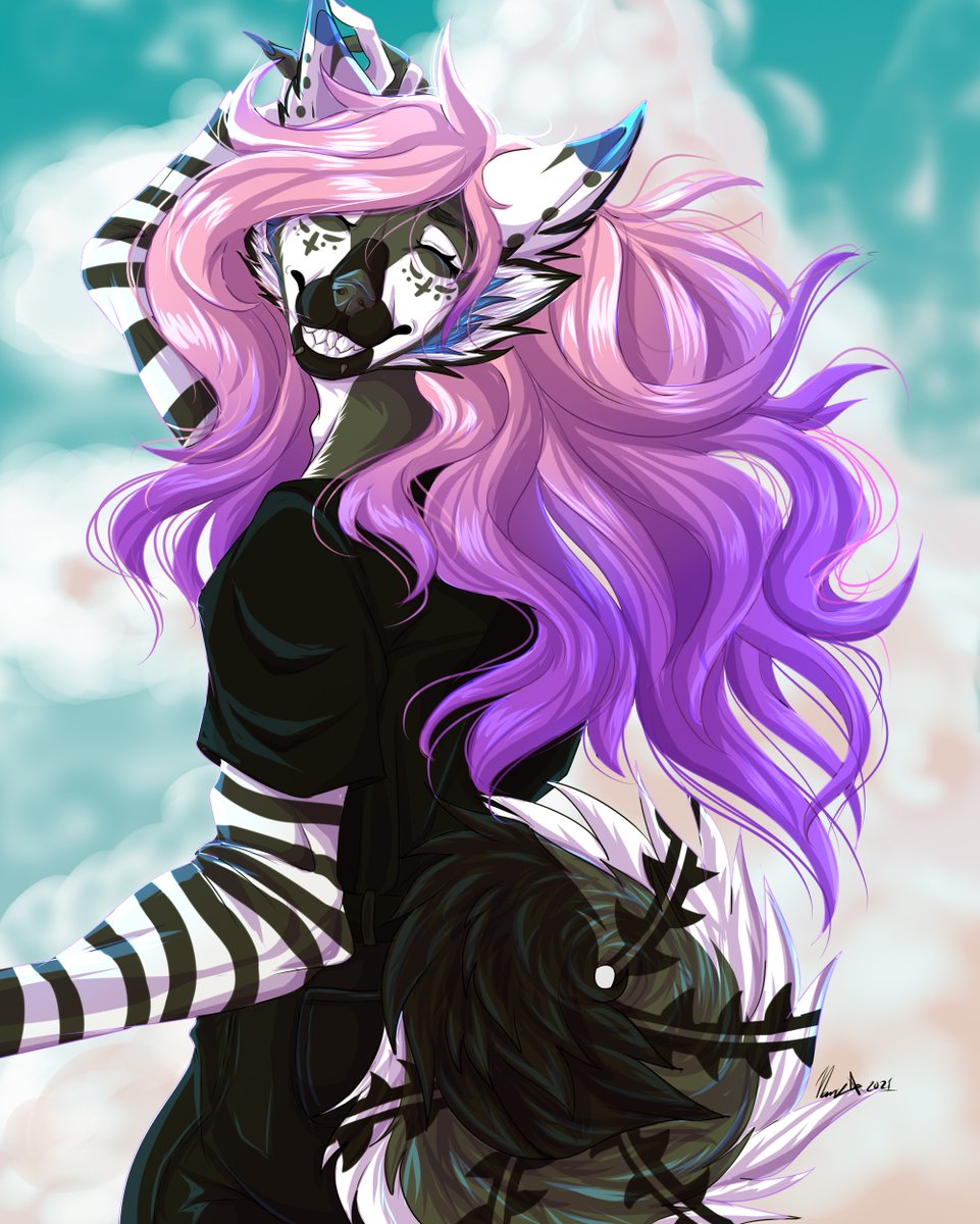 TSatanista's tweet photo. Le hice  un dibujito a @SheykoWk  precioso hermoso 🖤💜💗 
Cada vez experimento mas  cosas en cuanto a coloreado.

#furryart #femboyfurry #digitaldrawing https://t.co/7NsdXgaP2H