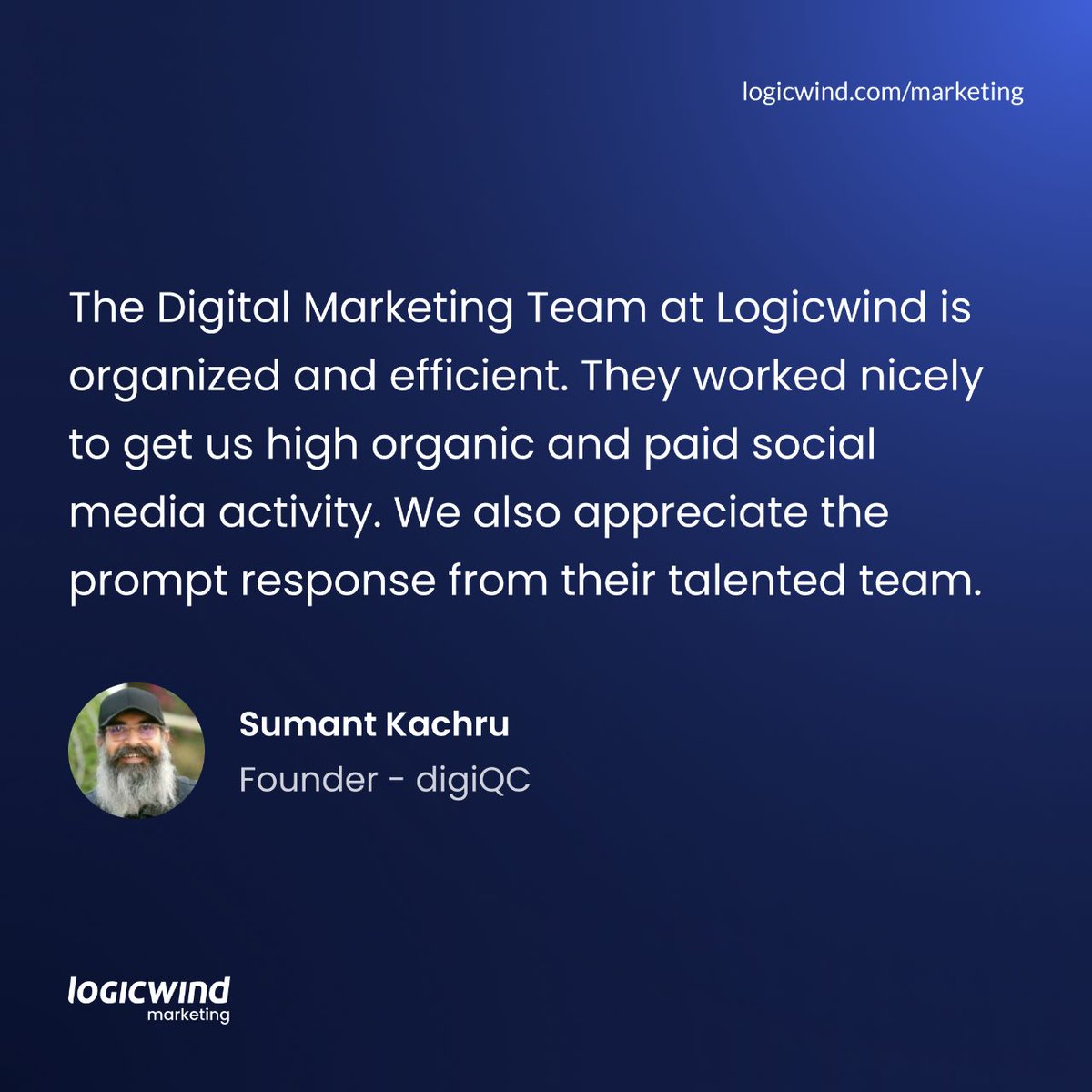 LogicwindM's tweet image. We can’t thank you enough for the kind words about us. We work day and night to meet expectations like yours, and we’re happy to hear we hit the mark for you. Your verdict means a lot to us.

Thank you Mr. Sumant Kachru. 

#ClientTestimonies #ClientTestimony