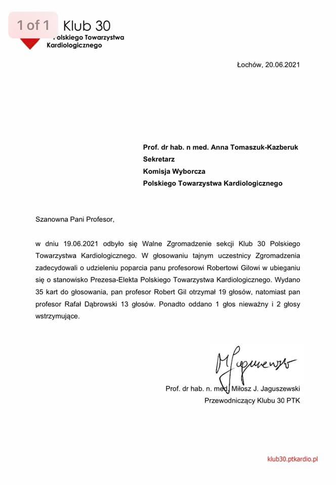 RobertJGil2's tweet photo. Szanowni Państwo!

Bardzo dziękuję za uzyskane poparcie mojej kandydatury w wyborach na Prezesa-Elekta Polskiego Towarzystwa Kardiologicznego w latach 2021-2023!

#wyboryptk #klub30 #kardiologia #ptk #prezeselekt https://t.co/ooYVDdj5Ks