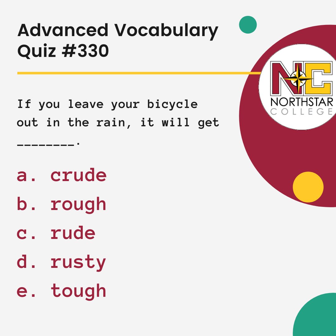 Northstarcoll's tweet photo. This is an advanced vocabulary quiz. Do you know the answer? Comment below! Don't forget to follow our page. #northstarcollege #skillsforlife #learnenglish https://t.co/hFQ05G4bfx