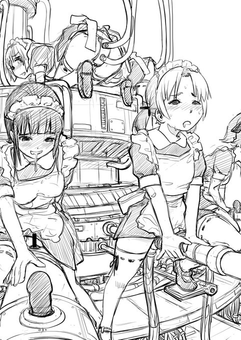 毎日メイドの日。この時の自分は何を思ってこの絵描いたんだろうか。(当時の絵からチョイ加筆修正しました。 