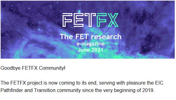The final @FETFX eMagazine is out now. In addition to saying goodbye 👋 learn about the project's recent work, including a #scicomm recommendation paper, a page flow, several news stories on #EICPathfinder FET projects &amp; much more...www.fetfx.eu/?na=view&amp;id=35