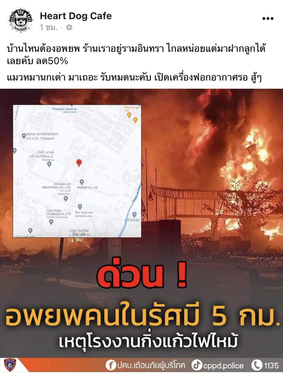 [📢] ข้อมูลสำหรับผู้ที่ต้องการที่พักรับฝากสัตว์เลี้ยงนะคะ เบื้องต้นมีดังนี้ค่ะ

1. Mega Pet (หมา แมว)
☎️ 0953989929
📍ไม่มีค่าใช้จ่าย

2. SpaceCat Camp (แมว)
☎️ 0829417445
📍ไม่มีค่าใช้จ่าย

3. Heart Dog Cafe (หมา แมว ฯลฯ)
☎️ 0828494322
📍ค่าใช้จ่ายลด 50%

#โรงงานกิ่งแก้วไฟไหม้