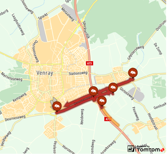 ANWBverkeer's tweet photo. Bij Venray staat het in beide richtingen goed vast op de #N270. Voor de aansluiting met de #A73 heb je zowel richting Deurne als in de richting Wanssum een half uur vertraging. https://t.co/ec05mWxwcc