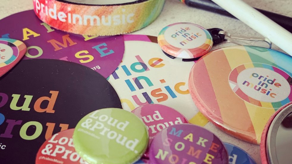 Competition Time! We've got ten merch packs to give away to ten lucky Pride in Music members, including keyrings, stickers, badges, mirrors, plectrums and more!

Full details on how to enter are at prideinmusic.org/merch-drop/. Good luck!