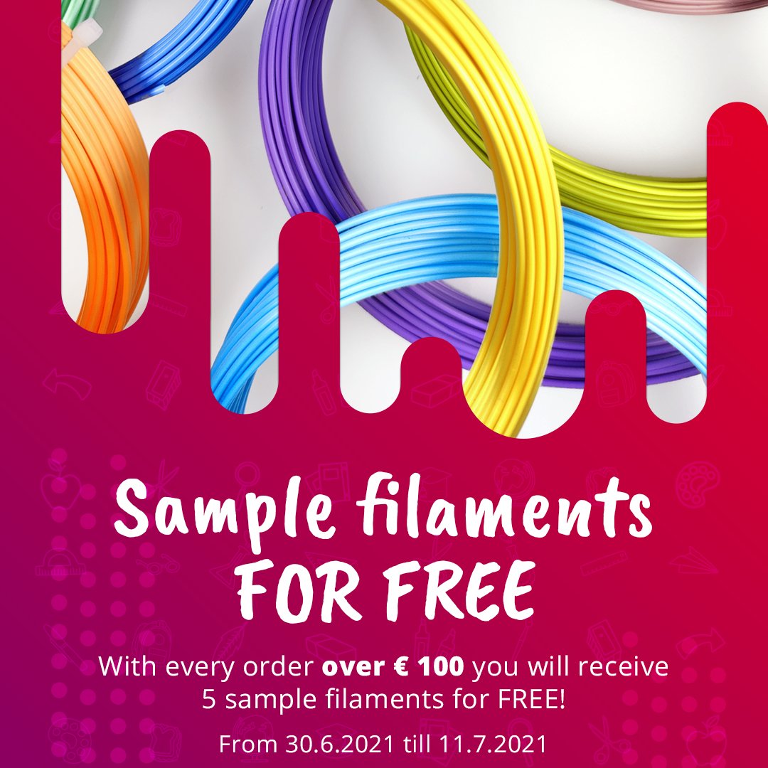 ‼️ Giving away 5 FREE samples on orders above 100€ ‼️Make sure you don't miss out on this oportunity🎁🔥 
Visit 👉 azurefilm.com 
#AzureFilm #3Dprinting #3dfilament