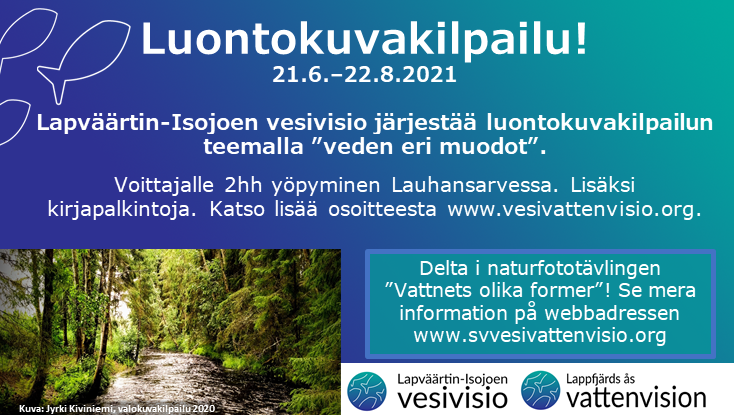 elinvoimak_EP's tweet photo. Lähetä kuva ”Veden eri muodot” -luontokuvakilpailuun! Katso tarkemmat ohjeet vesivision nettisivuilta: https://t.co/hqWQfFDask

Skicka ditt foto till naturfototävlingen ”Vattnets olika former”! Se mer information om tävlingen på: https://t.co/EMfA1HSwk2 https://t.co/mjArAU3KnX