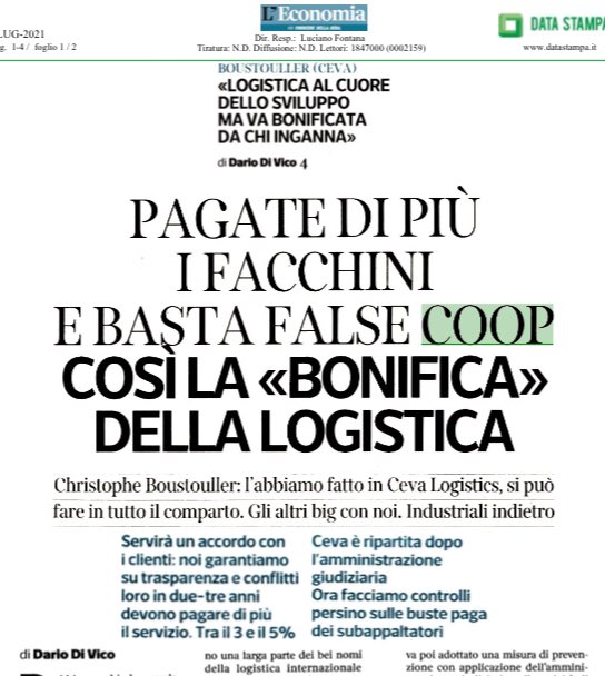 #StopFalseCooperative <a href="/Corriere/">Corriere della Sera</a> continua a tenere un faro acceso sul fenomeno false coop Ancora <a href="/dariodivico/">dario di vico</a> via <a href="/L_Economia/">Corriere L'Economia</a> va dritto al sodo Emerge chiaramente la responsabilità dei committenti. È importante che dal mondo dei privati arrivi l’invito a pagare di più = il giusto