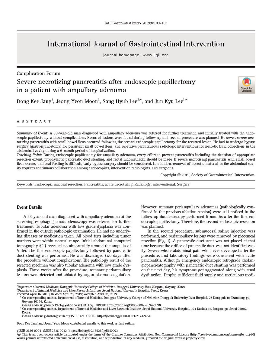 IJGII_SGI's tweet image. bit.ly/3hwRias
Int J Gastrointest Interv 2019; 8(2): 100-103
#Endoscopic_mucosal_resection #Pancreatitis #acute_necrotizing #Radiology #interventional #Surgery