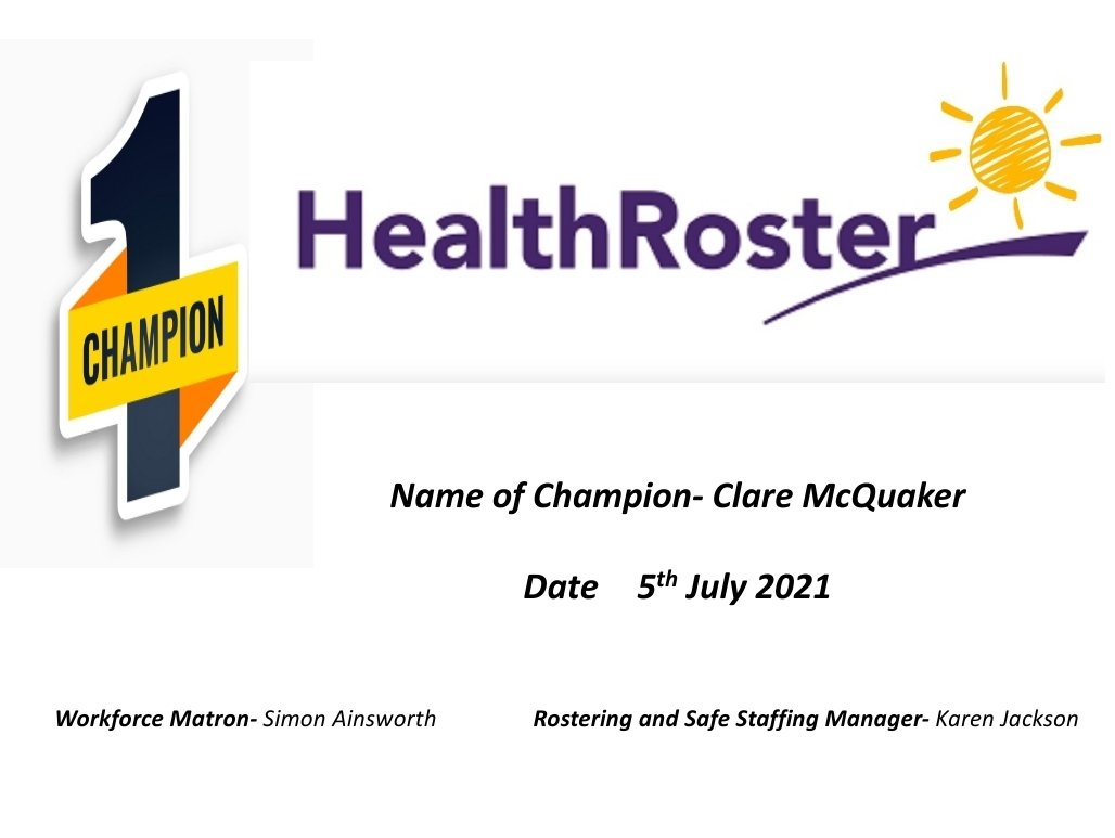 Simon Ainsworth (@ainsworth_si) on Twitter photo 🏆 Health Roster Champion 🏆
Leading the way- Thank you Clare 🌞
<a href="/mcquakee/">Clare Mcquaker</a> <a href="/Nursey_sarah72/">Sarah Ingleby - she/her</a> @KarenJJackson8 <a href="/SWoolridge/">Suzanne Woolridge</a> <a href="/NhsNadine/">NadineNHS</a> 🏆 Health Roster Champion 🏆
Leading the way- Thank you Clare 🌞
<a href="/mcquakee/">Clare Mcquaker</a> <a href="/Nursey_sarah72/">Sarah Ingleby - she/her</a> @KarenJJackson8 <a href="/SWoolridge/">Suzanne Woolridge</a> <a href="/NhsNadine/">NadineNHS</a>