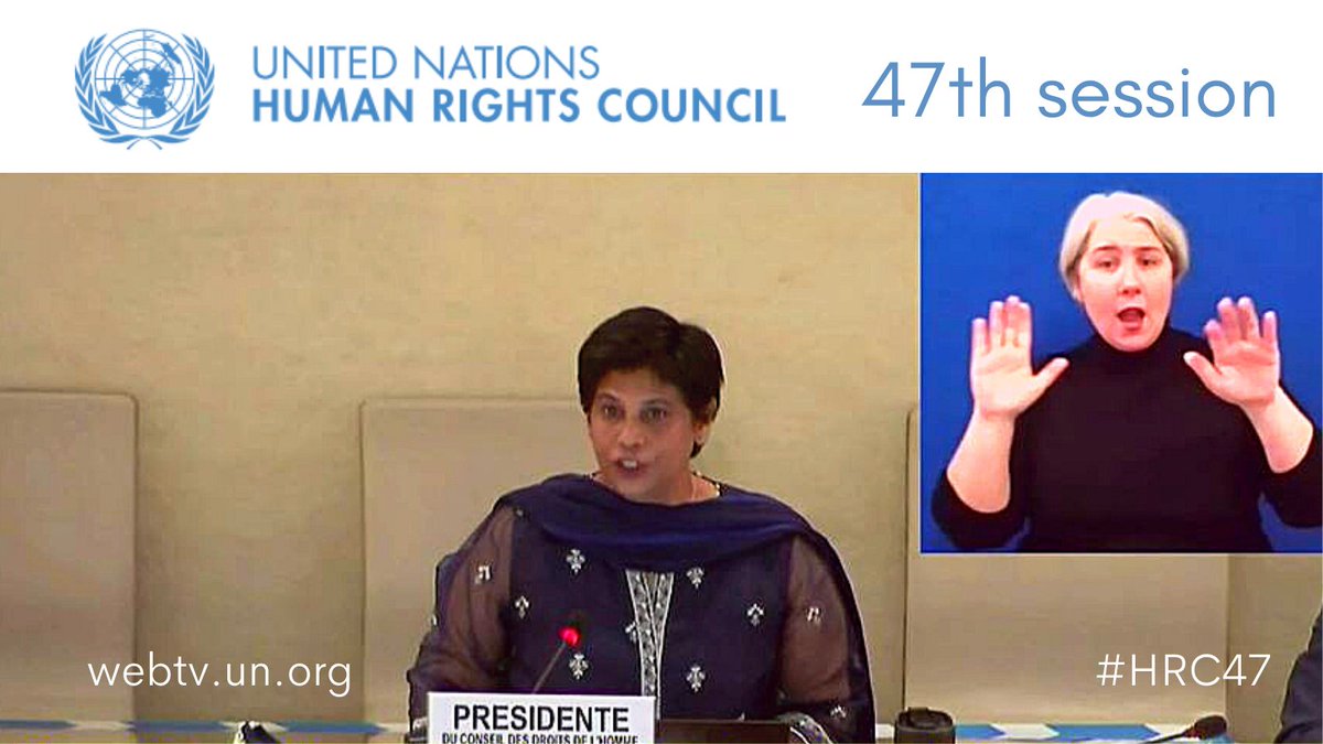 UN_HRC's tweet photo. At #HRC47, Human Rights Council president @nazhatskhan opened an innovative panel discussion on a neglected theme: violence against women and girls with disabilities.

The event is provided with sign-language interpretation and subtitles.

WATCH here: https://t.co/FNkm3zknaw https://t.co/mJFbt0vWci