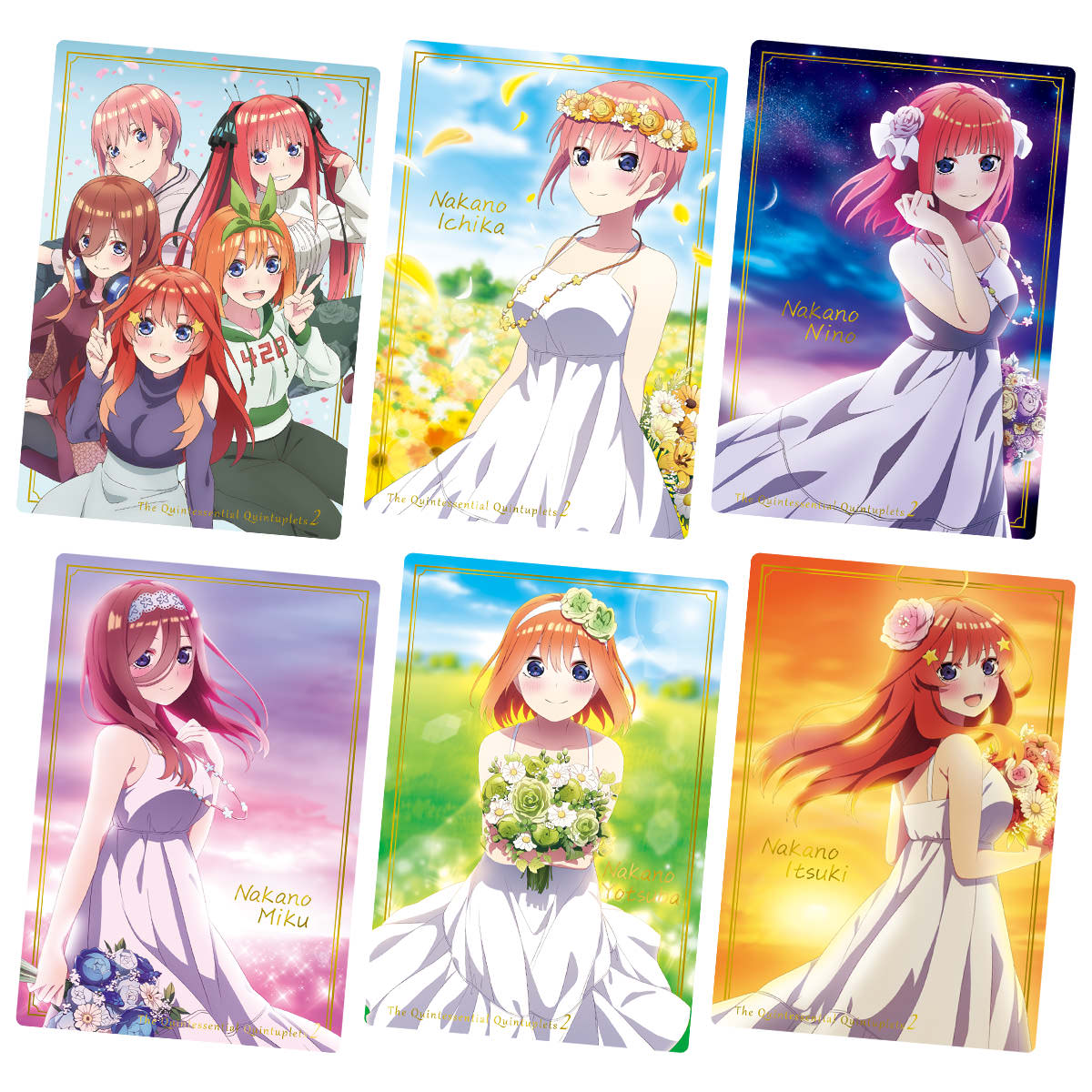 コラボカフェ Tvアニメ 五等分の花嫁 バンダイキャンディによる 五等分の花嫁ウエハース2 が21年10月 より全国のコンビニやスーパーなどの量販店にて販売される 制服や着物など 様々な格好に身を包む五つ子達の魅力あふれるメタリックプラ コラボカフェ Tvアニメ 五等分の花嫁 バンダイキャンディによる 五等分の花嫁ウエハース2 が21年10月 より全国のコンビニやスーパーなどの量販店にて販売される 制服や着物など 様々な格好に身を包む五つ子達の魅力あふれるメタリックプラ